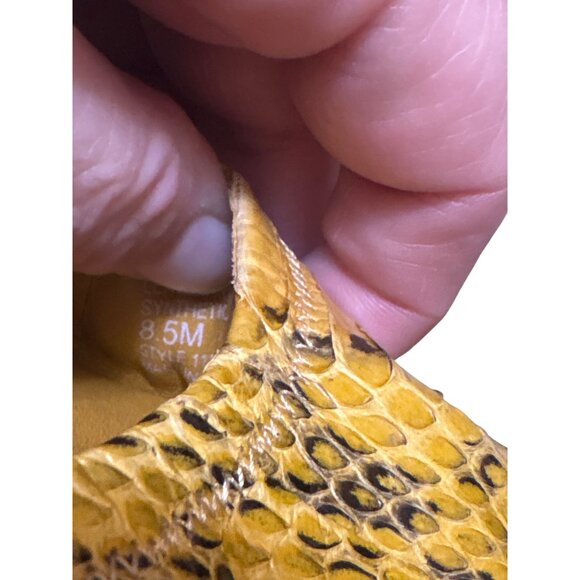 Tory Burch Yellow Snake Print Leather Ballet Flats Womens Shoes 8.5 - Picture 8 of 8